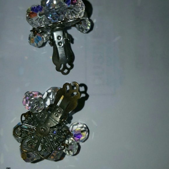 VTG Aurora Borealis fabulous,clip‎ earrings - Picture 3 of 3